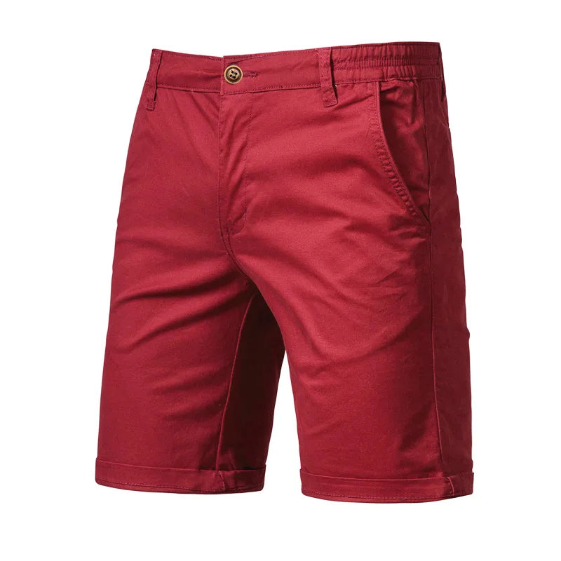 Short homme à taille partiellement élastiquée - Rouge