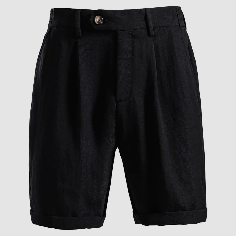 Short homme chino plissé - Noir