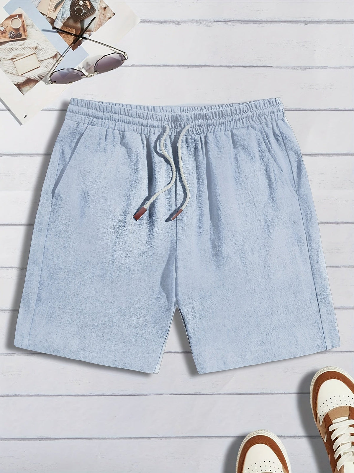 Short homme finition texturée - Bleu clair