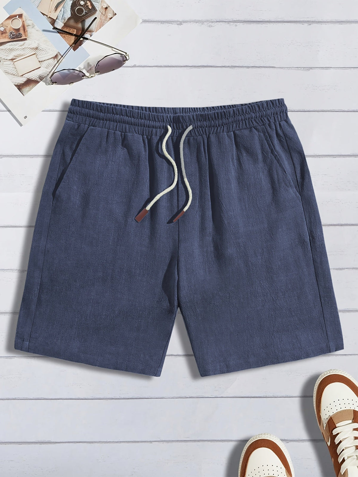 Short homme finition texturée - Bleu marine