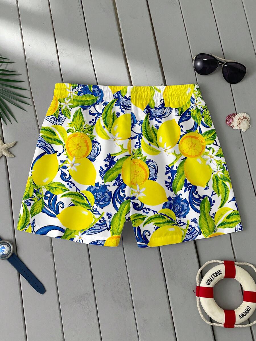 Short homme imprimé citron - image 2