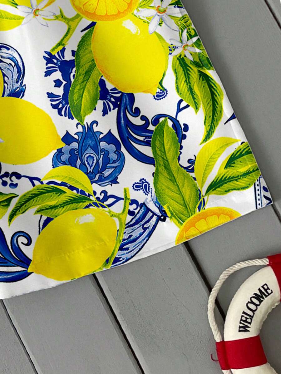 Short homme imprimé citron - image 3