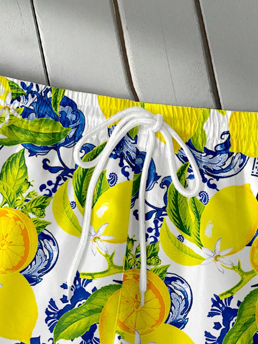 Short homme imprimé citron - image 4