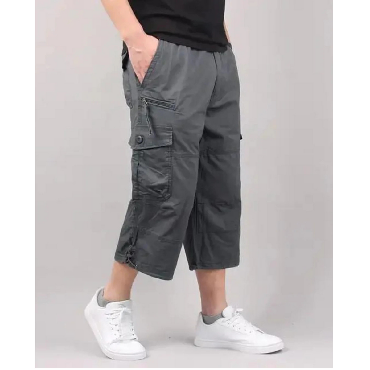 Short Homme | Léger et Fonctionnel avec Poches - Gris Clair