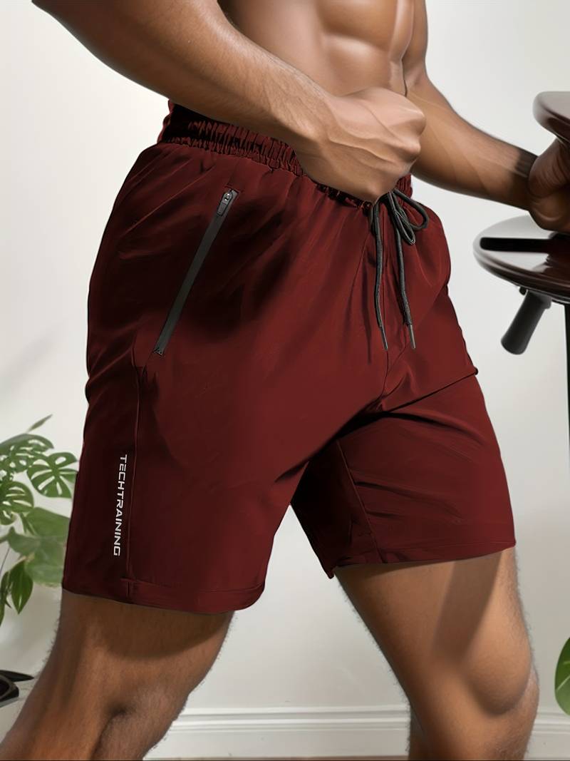Shorts Actifs à Séchage Rapide pour Homme – Confortables et Légers pour l’Entraînement - Vin rouge