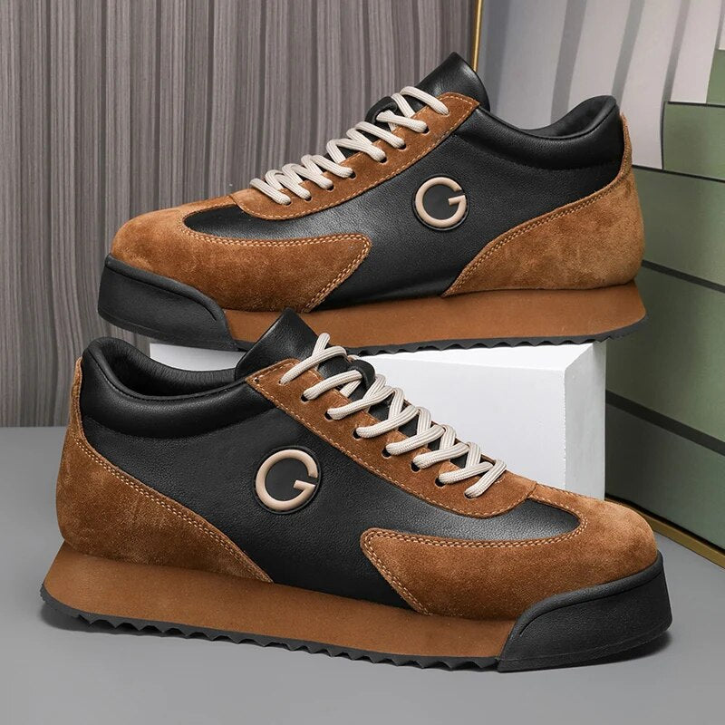 Sneakers homme à lacets - Marron