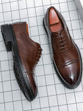 Souliers homme à lacets bout rapporté - Marron