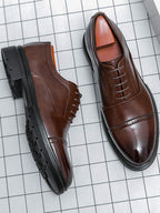 Souliers homme à lacets bout rapporté - Marron