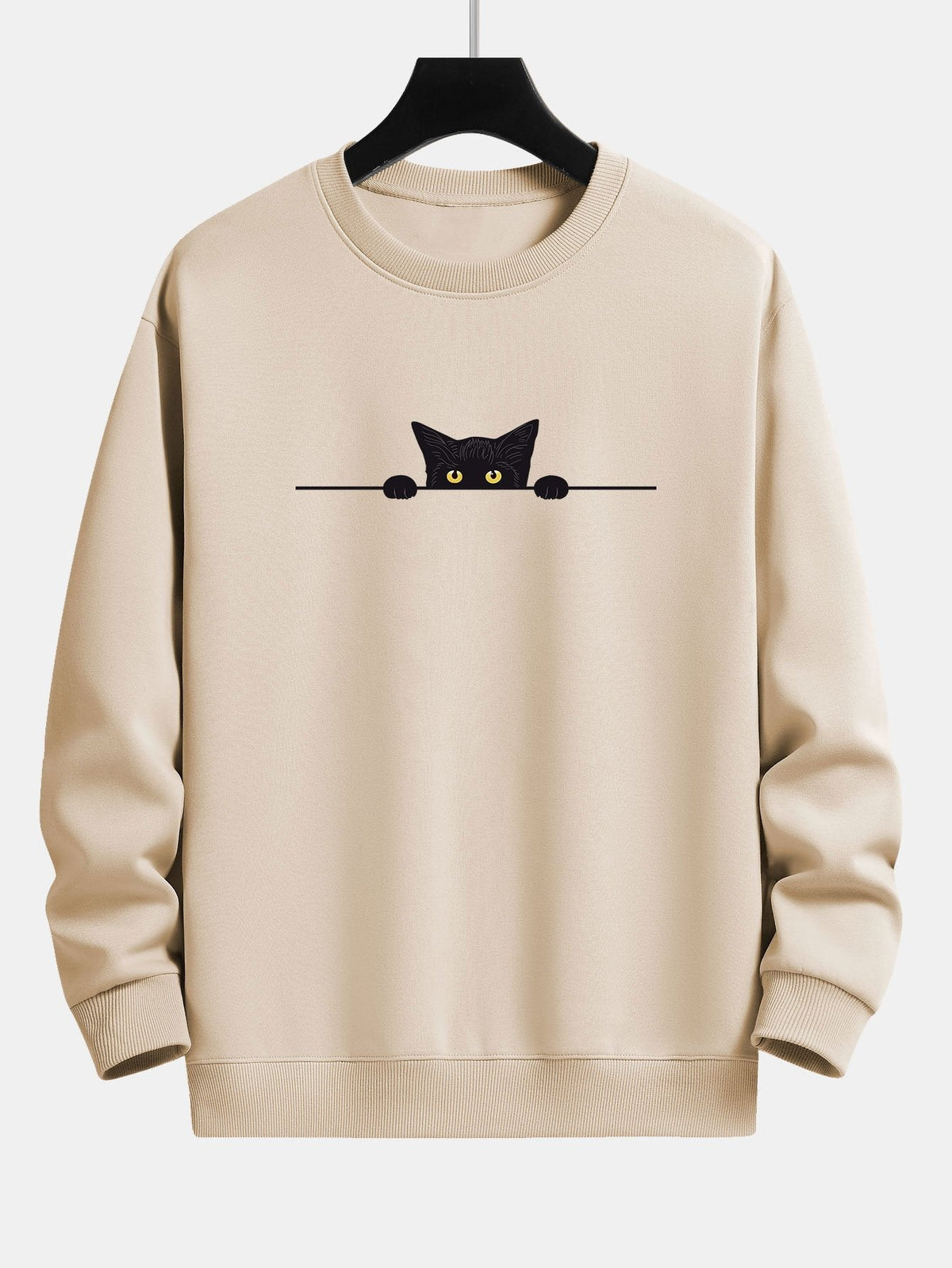 Sweat homme imprimé col rond - Beige