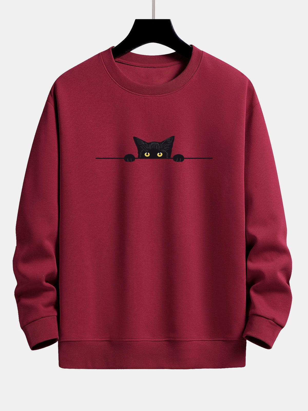 Sweat homme imprimé col rond - Bordeaux