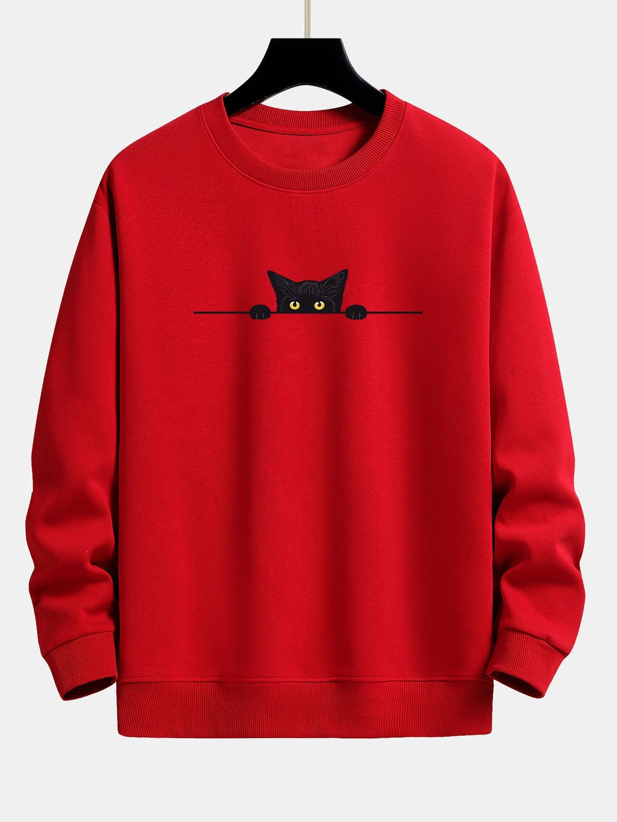 Sweat homme imprimé col rond - Rouge