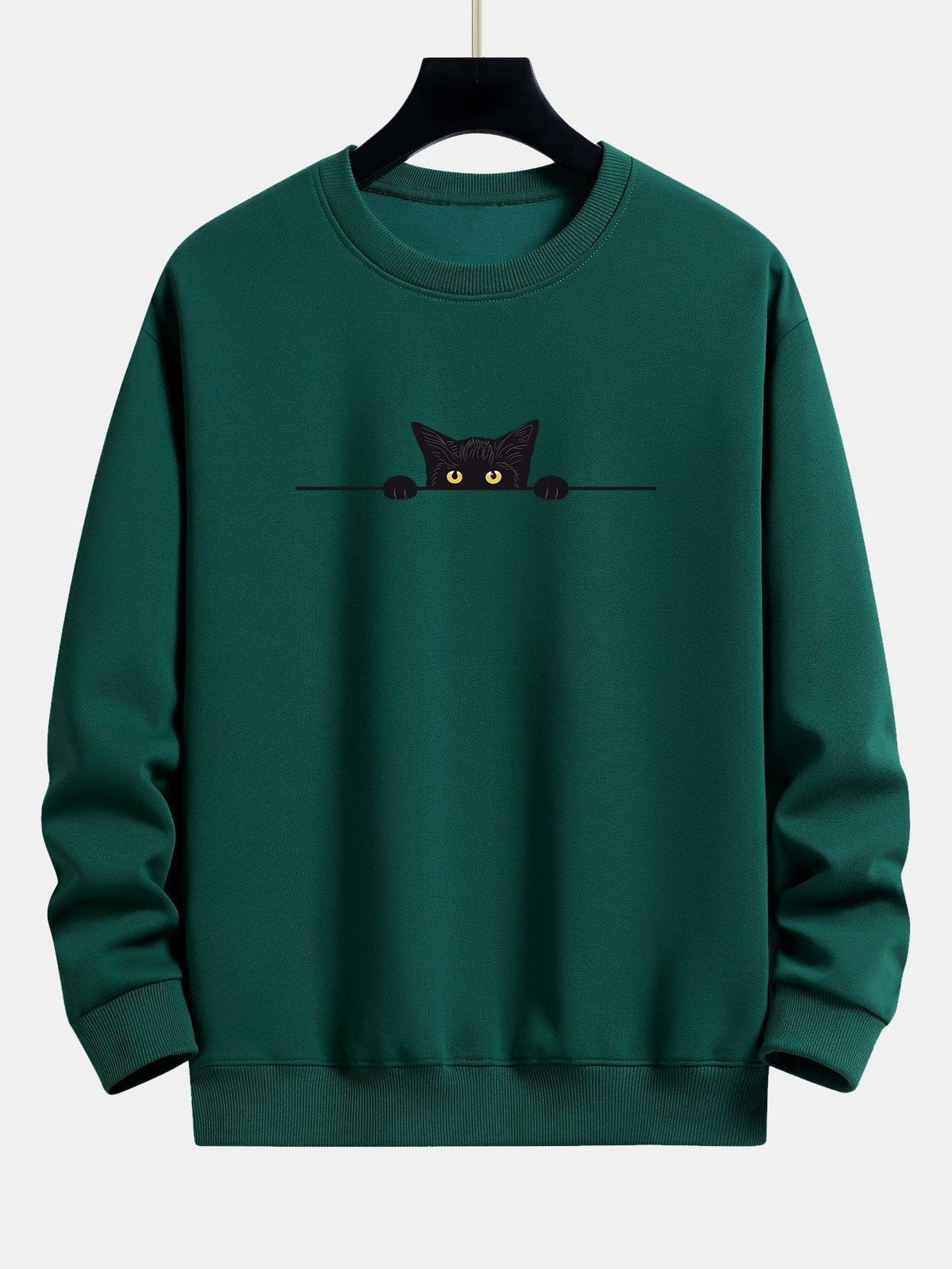 Sweat homme imprimé col rond - Vert foncé