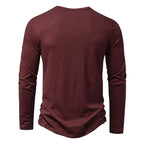 T-shirt Henley Décontracté à Manches Longues Homme – Style Boutonné Moderne - image 2