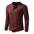 T-shirt Henley Décontracté à Manches Longues Homme – Style Boutonné Moderne - image 3