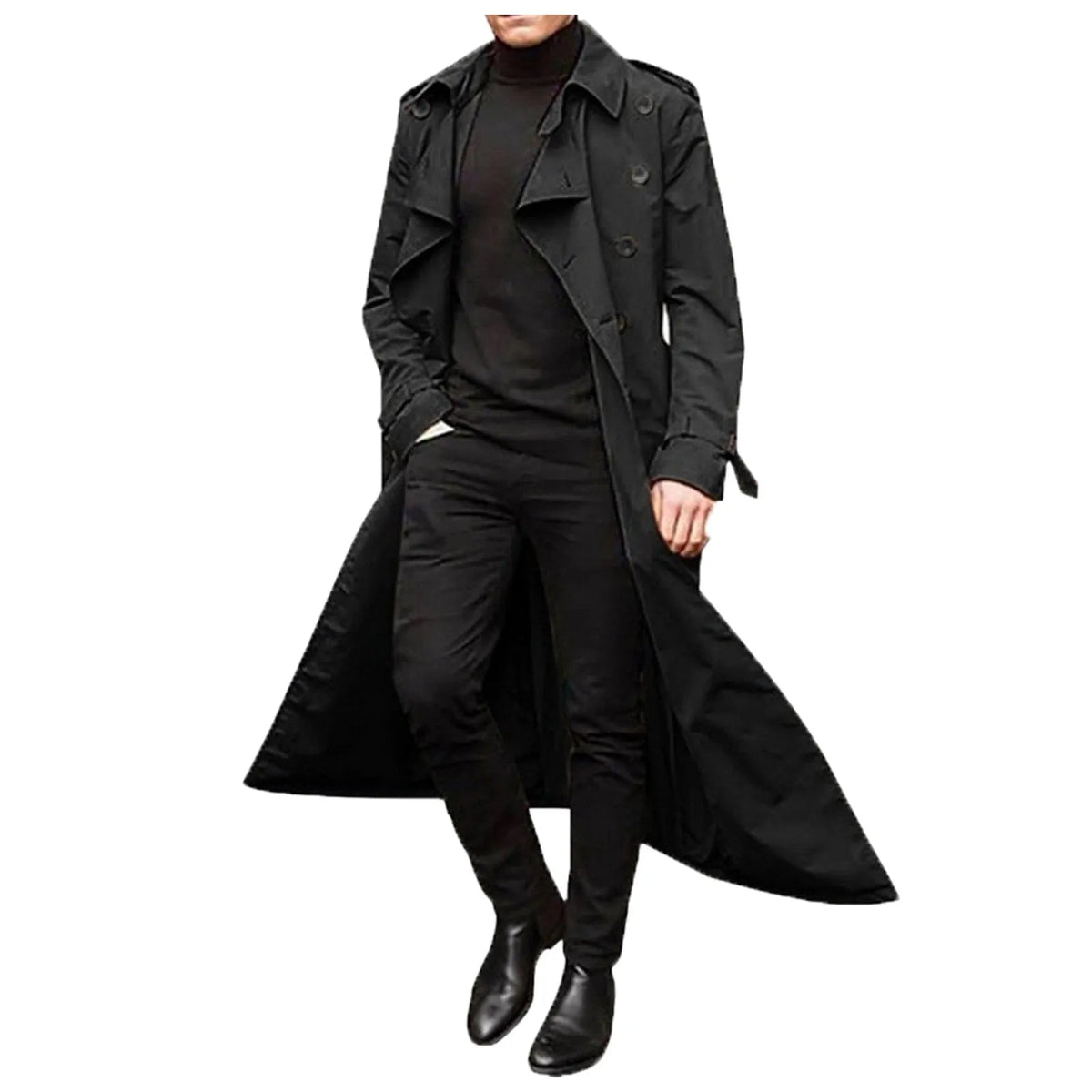 Trench coat décontracté et tendance pour hommes - image 2