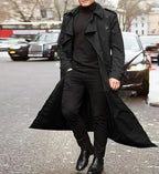 Trench coat décontracté et tendance pour hommes - Noir