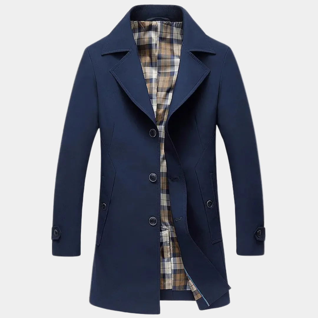 Trench homme boutonné - Bleu