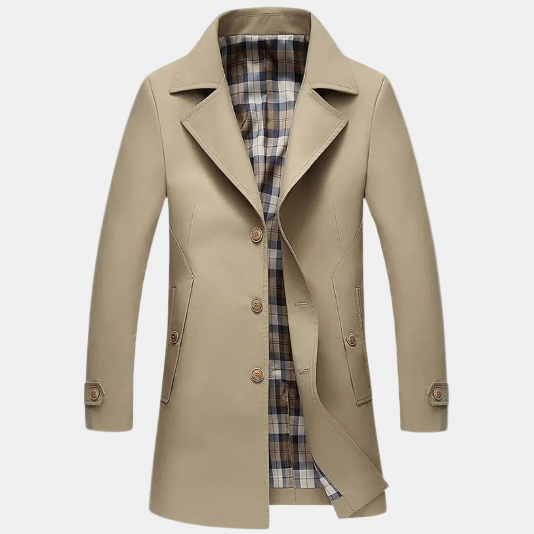 Trench homme boutonné - Kaki
