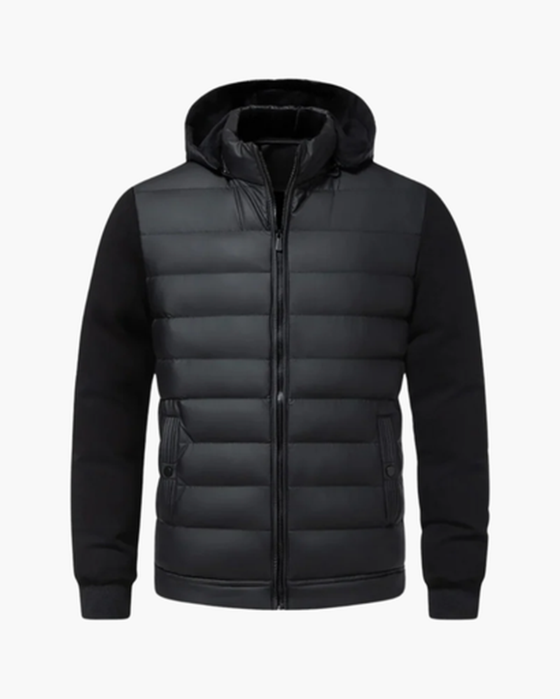 Veste à capuche matelassée pour homme – Style urbain et confort thermique - Noir