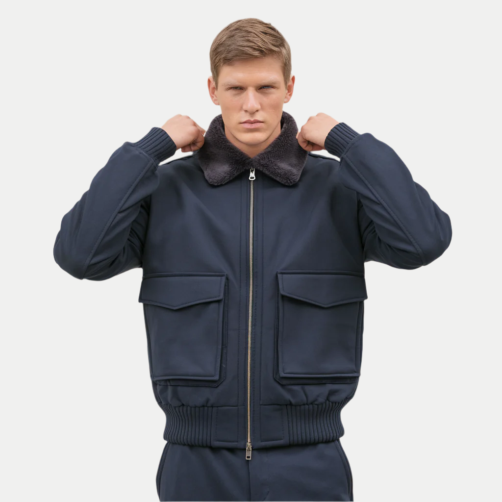 Veste bombardier bleu marine - image 1