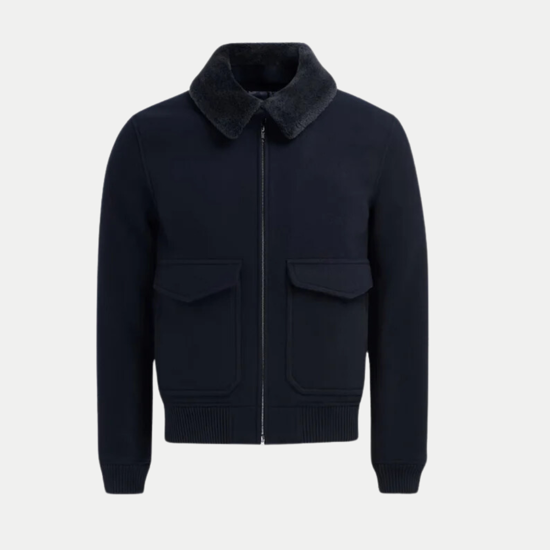Veste bombardier bleu marine - image 2
