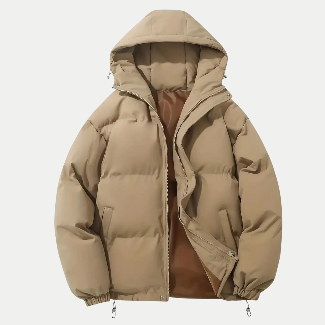 Veste bombardier classique d'hiver pour hommes avec capuche - Kaki