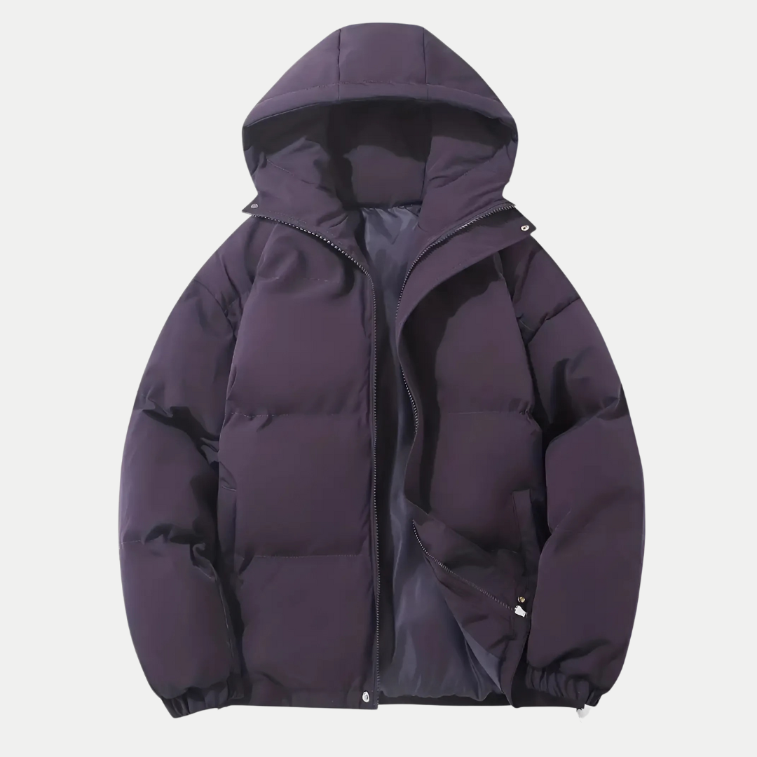 Veste bombardier classique d'hiver pour hommes avec capuche - Pourpre