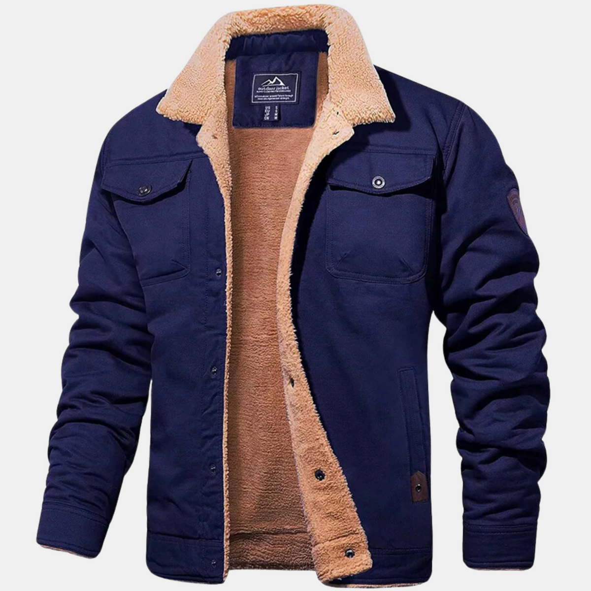 Veste bombardier classique vintage pour homme - Bleu