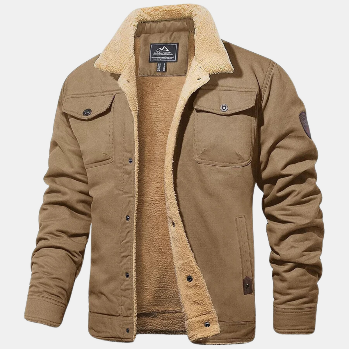Veste bombardier classique vintage pour homme - Kaki