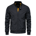 Veste Bomber Homme Printemps Décontractée – Veste Zippée Col Montant - Noir