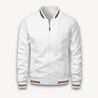 Veste Bomber Légère Décontractée Homme – Col Montant Stylé - Blanc