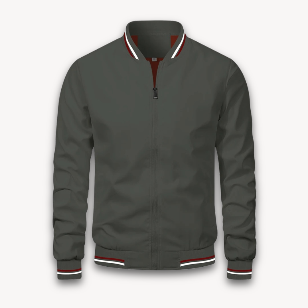 Veste Bomber Légère Décontractée Homme – Col Montant Stylé - Gris foncé