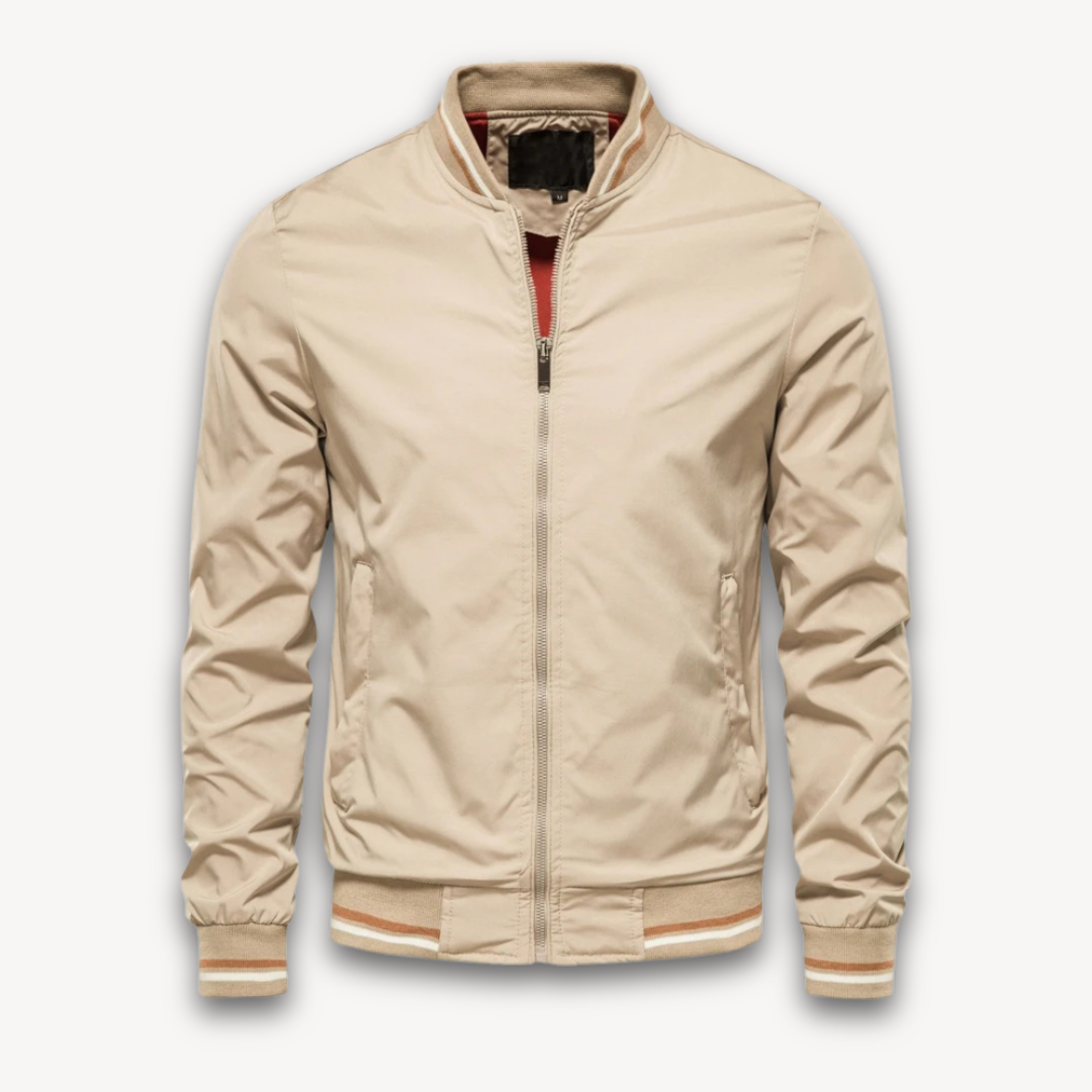 Veste Bomber Légère Décontractée Homme – Col Montant Stylé - Kaki