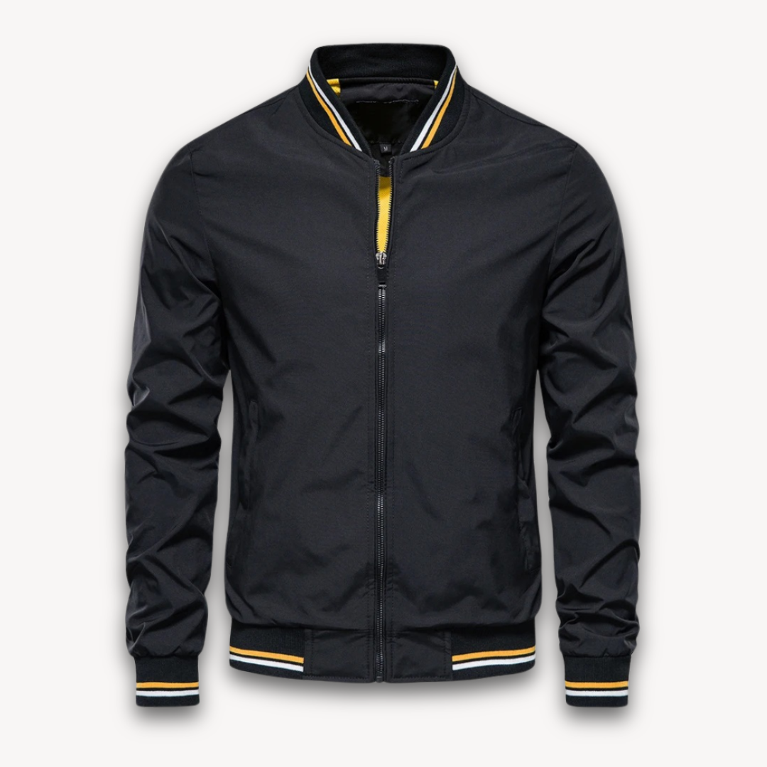 Veste Bomber Légère Décontractée Homme – Col Montant Stylé - Noir