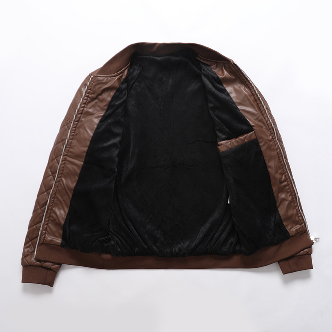 Veste Bomber Matelassée pour Homme en Similicuir – Outerwear Chaud et Stylé - image 4