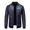 Veste Bomber Matelassée pour Homme en Similicuir – Outerwear Chaud et Stylé - Bleu