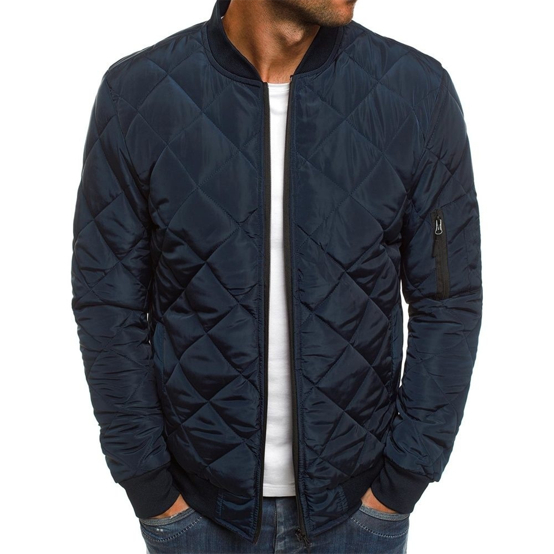 Veste Bomber Zippée Élégante pour Homme – Vêtement Léger et Confortable - Bleu marine