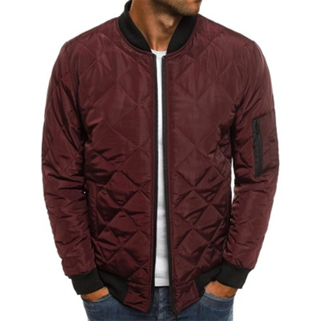 Veste Bomber Zippée Élégante pour Homme – Vêtement Léger et Confortable - Bourgogne