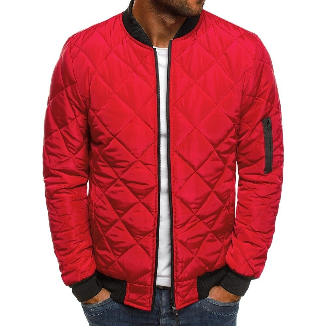 Veste Bomber Zippée Élégante pour Homme – Vêtement Léger et Confortable - Rouge
