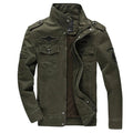 Veste Cargo Homme Stylée – Col Montant et Poches Style Militaire - Vert armée