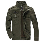 Veste Cargo Homme Stylée – Col Montant et Poches Style Militaire - Vert armée