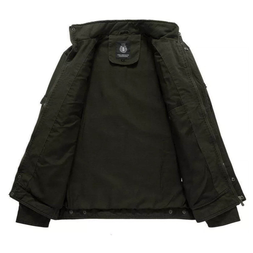 Veste Cargo Structurée Premium Homme – Veste Militaire à Col Montant en Coton - image 4
