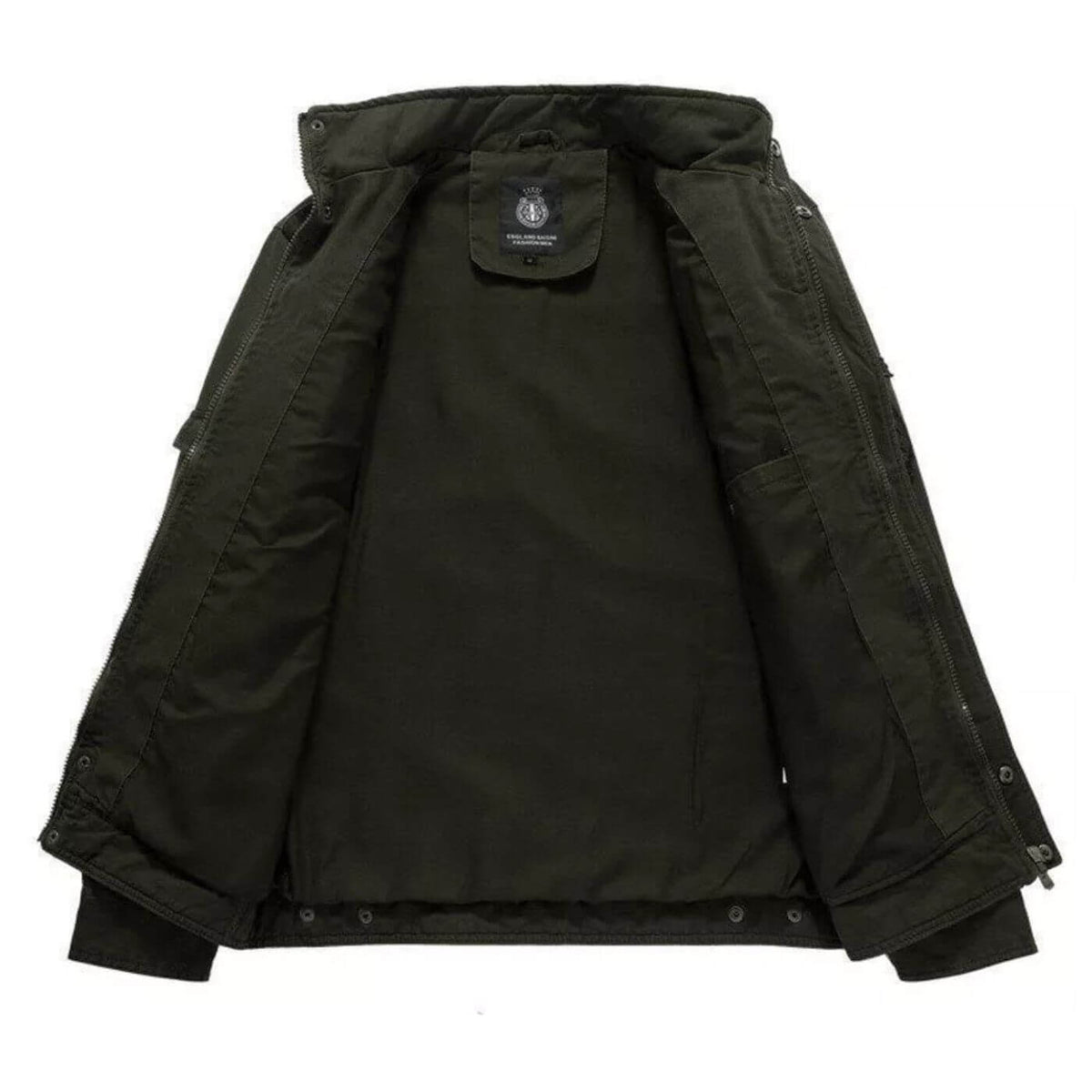 Veste Cargo Structurée Premium Homme – Veste Militaire à Col Montant en Coton - image 4