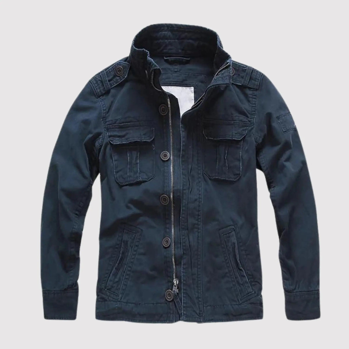 Veste classique à manches longues pour hommes avec poches - Bleu marine