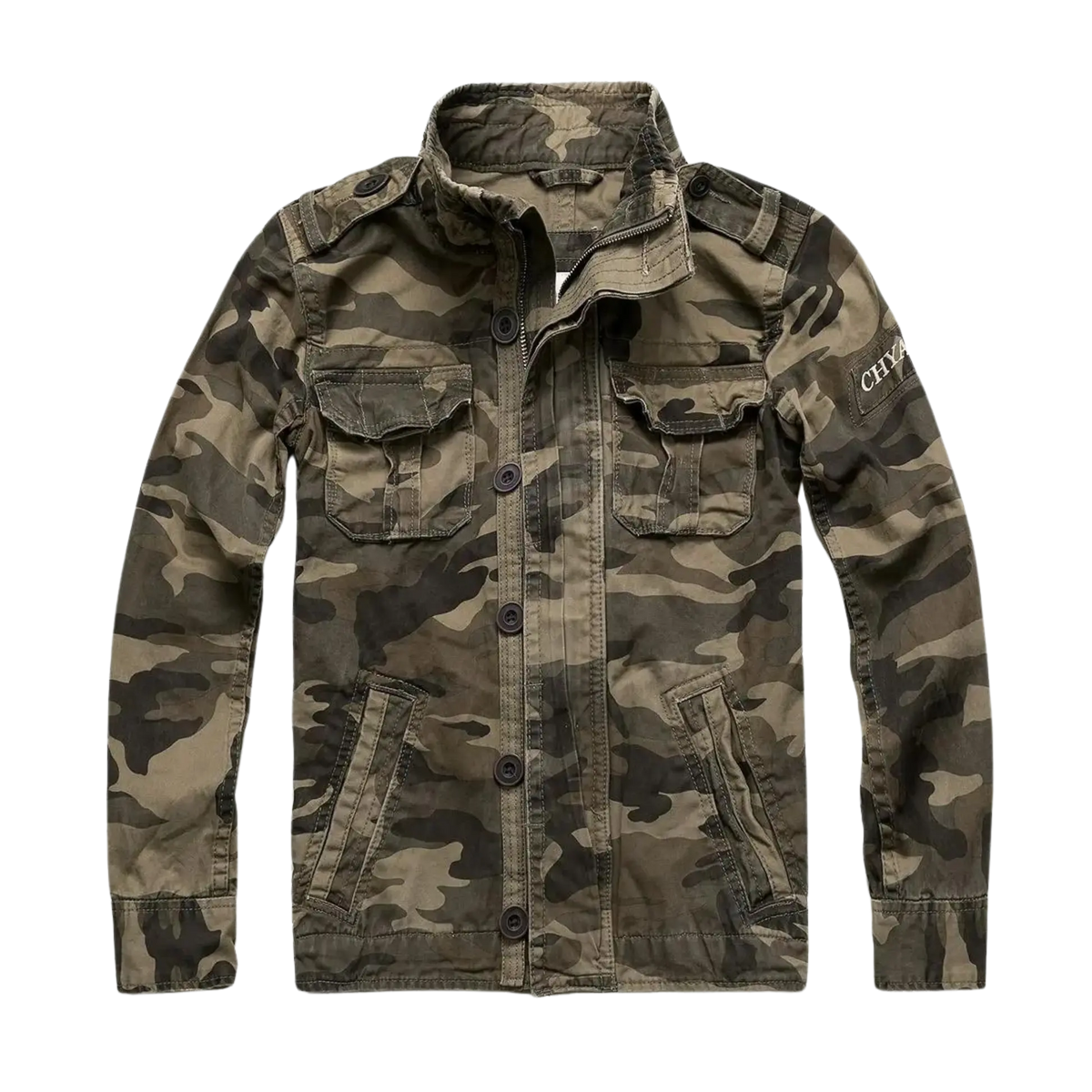 Veste classique à manches longues pour hommes avec poches - Brun
