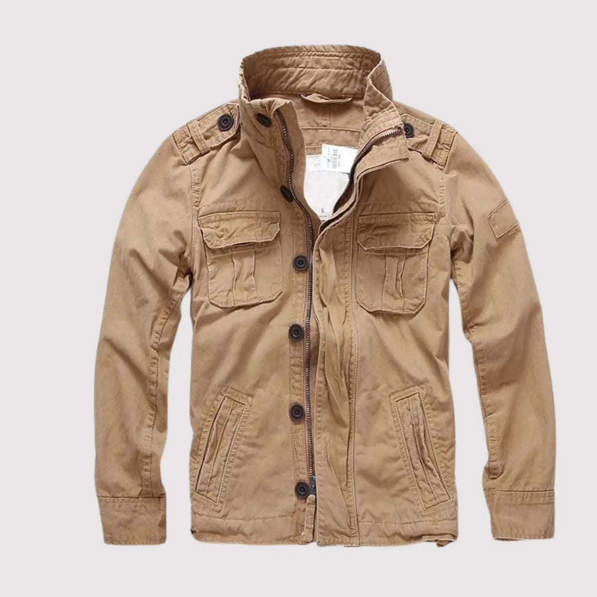 Veste classique à manches longues pour hommes avec poches - Kaki