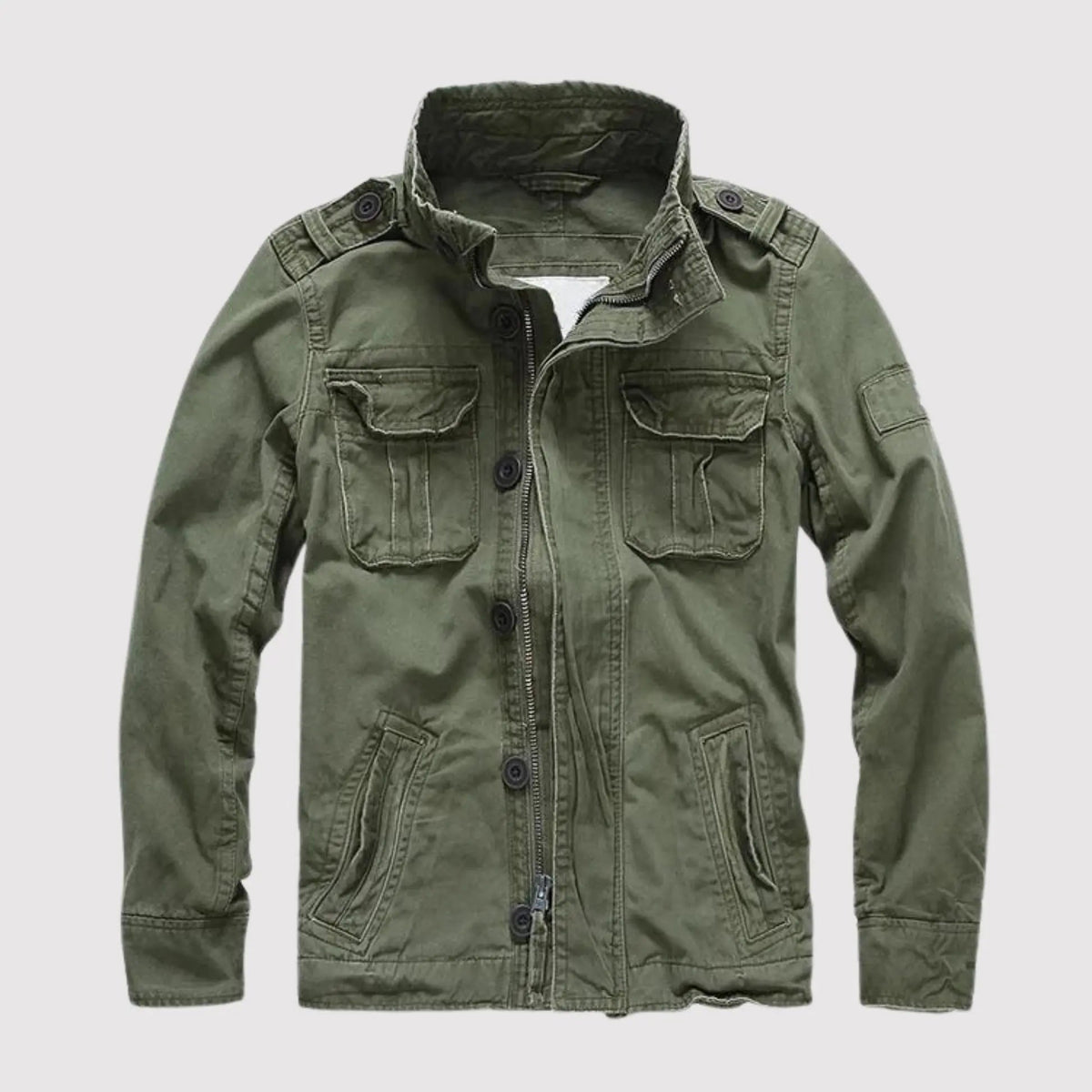 Veste classique à manches longues pour hommes avec poches - Vert armée