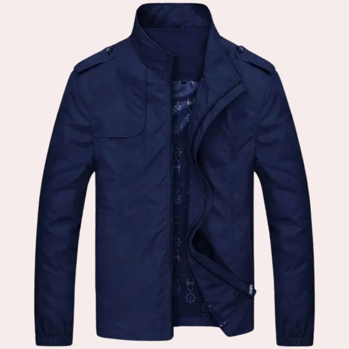 Veste Coupe-Vent Zippée pour Homme – Veste Légère et Décontractée - Bleu Foncé