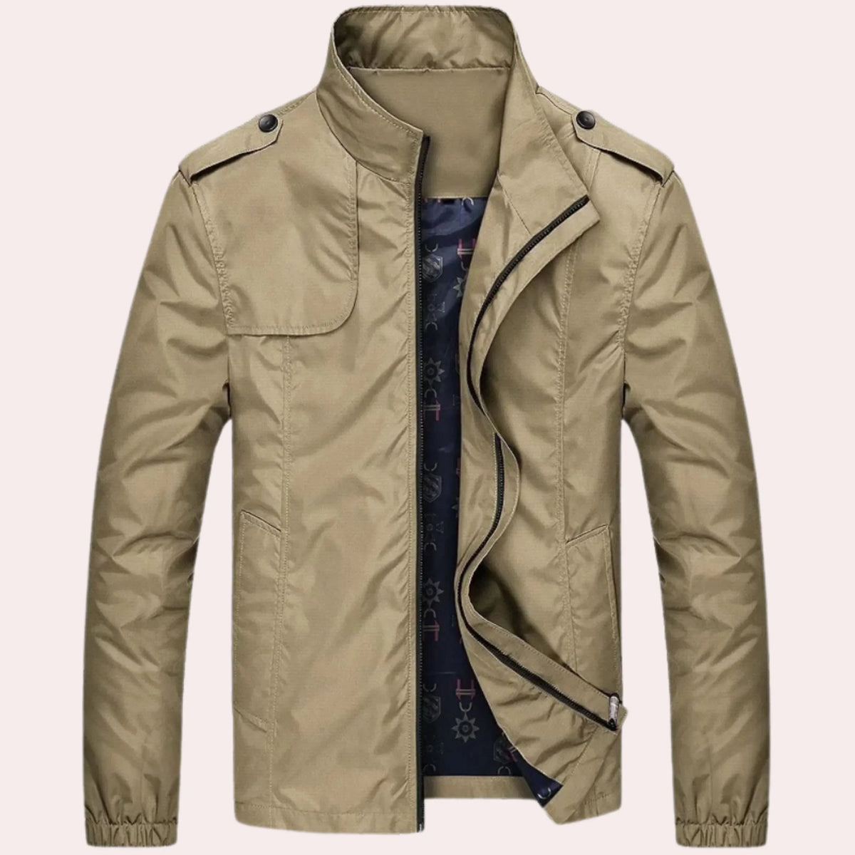 Veste Coupe-Vent Zippée pour Homme – Veste Légère et Décontractée - Kaki