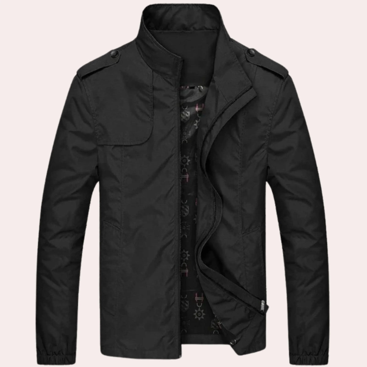 Veste Coupe-Vent Zippée pour Homme – Veste Légère et Décontractée - Noir